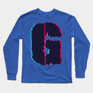 Glitch letter G, distorted letter G Long Sleeve T-Shirt